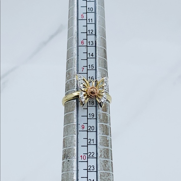 10k solid gold ring Butterfly Size 8 - Picture 3 of 5